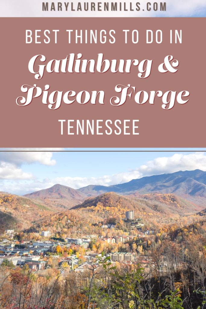 Looking for fun things to do in Gatlinburg and Pigeon Forge? These Tennessee cities have so many activities for the whole family. From dinner shows, to theme parks, to outdoor adventures, you will never run out of things to do on your vacation. The incredible views, delicious food, and great entertainment are what makes Gatlinburg and Pigeon Forge amazing, and don't forget a trip to Cade's Cove and the Great Smoky Mountains National Park! | Tennessee Vacation | Smokies | Mountain Road Trip