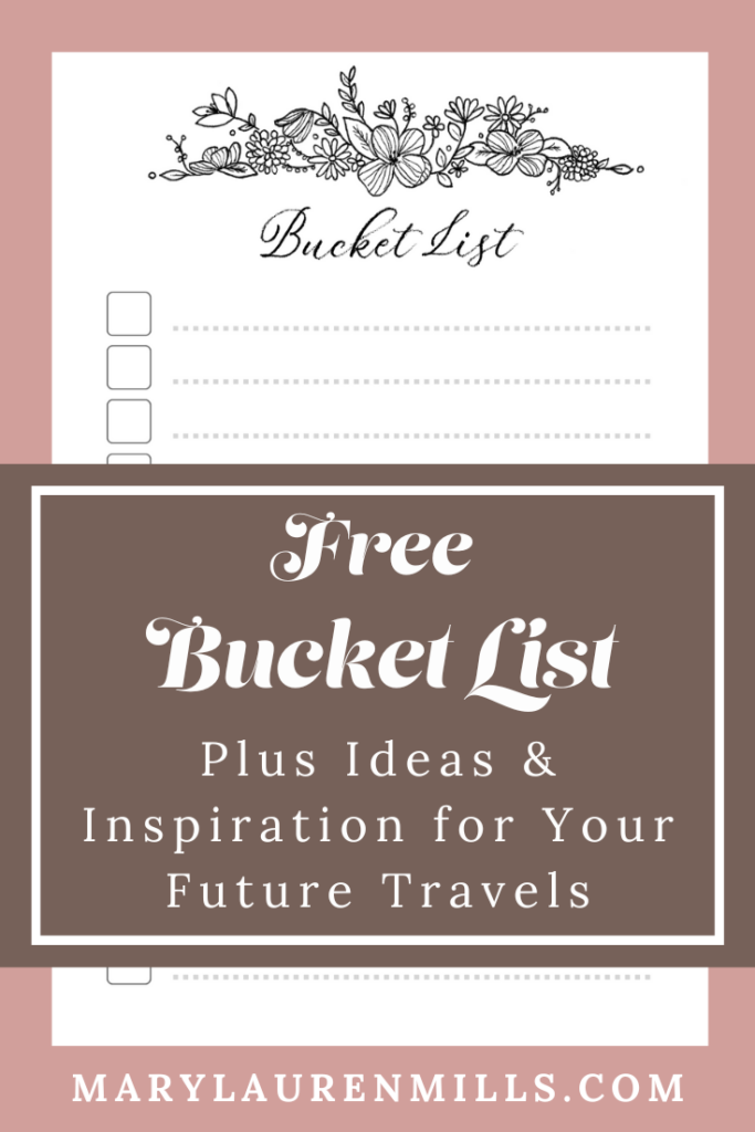 Dream Big with this Free Printable Bucket List - Get Yours Now! Ready to take on the world and experience everything life has to offer? Download this free, super cute and feminine bucket list printable and start planning your next adventure. With ideas for travel, self-improvement, and everything in between, there's something for every type of dreamer. Don't wait - get inspired and hit save today! Visit the blog for more details.