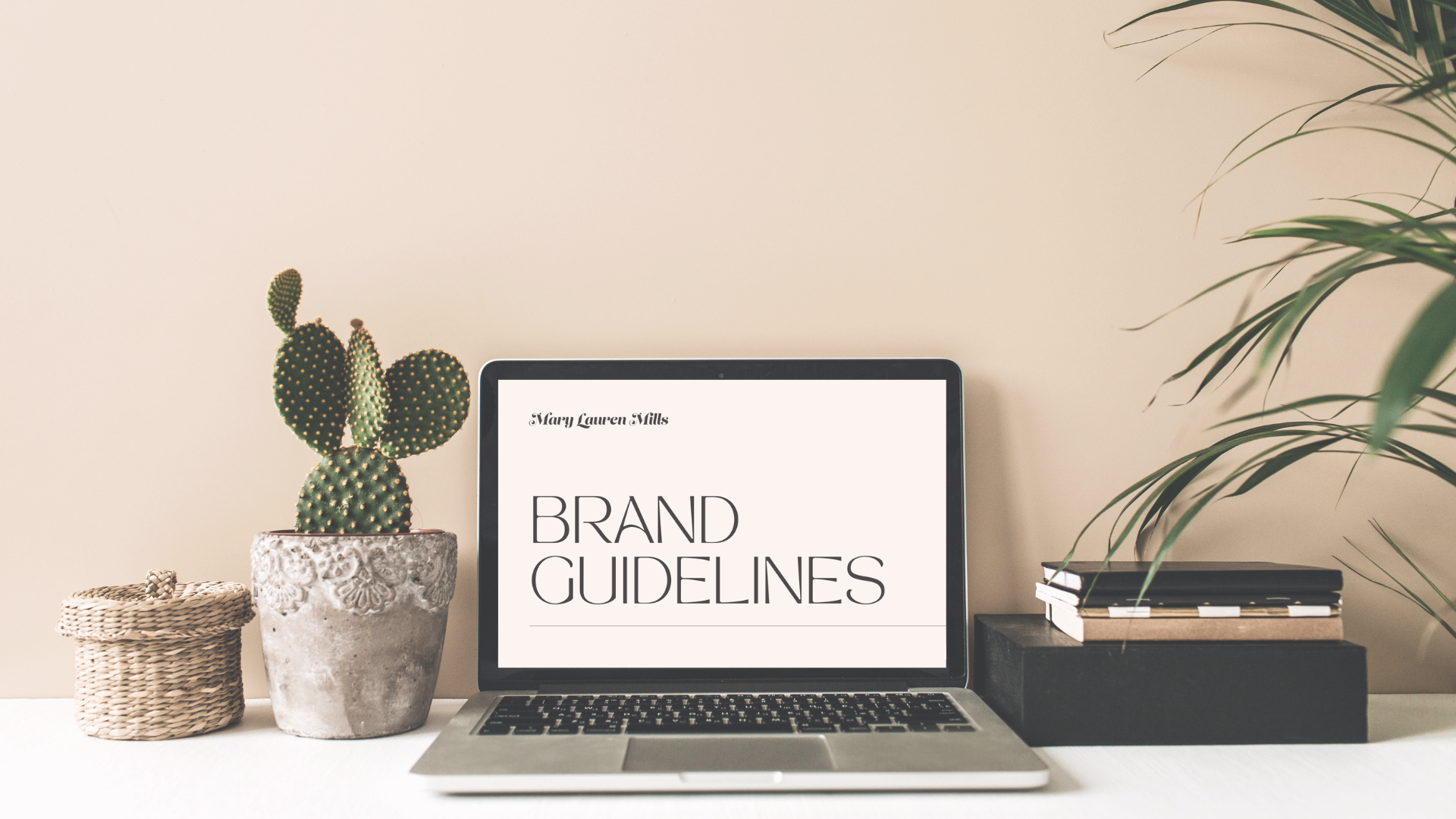 Mary Lauren Mills branding Brand Guidelines laptop presentation neutral